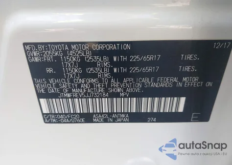 2018 Toyota Rav4 Xle из США, поврежденный, VIN JTMWFREV5JJ732184